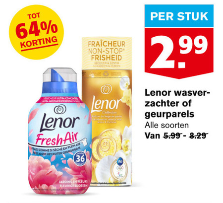 Lenor   wasverzachter folder aanbieding bij  Hoogvliet - details