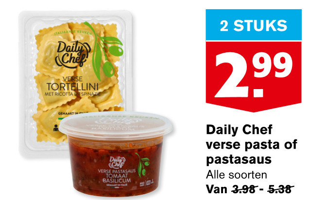 Daily Chef   pasta, pastasaus folder aanbieding bij  Hoogvliet - details