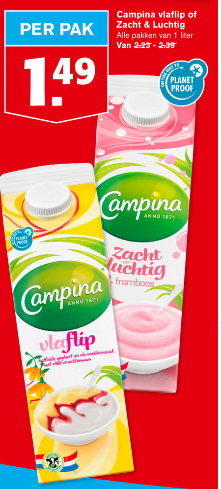 Campina   vla folder aanbieding bij  Hoogvliet - details