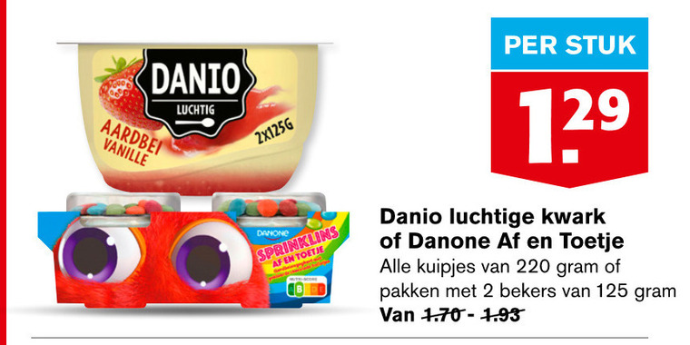 Danone Danio   kwark folder aanbieding bij  Hoogvliet - details