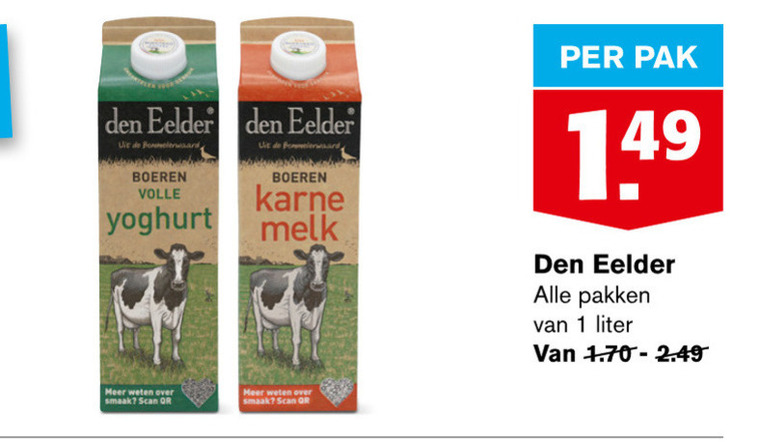 Den Eelder   melk, karnemelk folder aanbieding bij  Hoogvliet - details