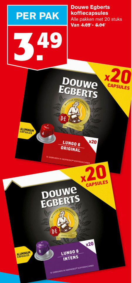 Douwe Egberts   koffiecups folder aanbieding bij  Hoogvliet - details