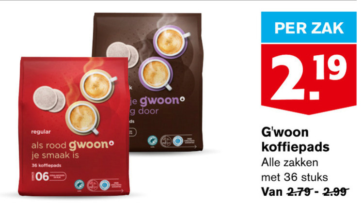 Gwoon   koffiepad folder aanbieding bij  Hoogvliet - details