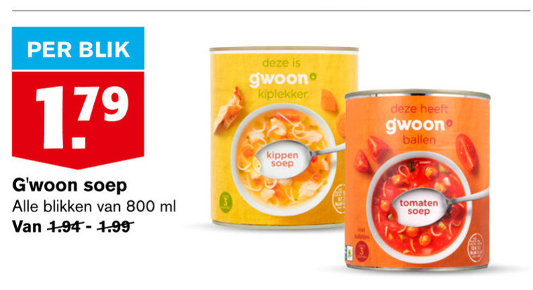 Gwoon   soep folder aanbieding bij  Hoogvliet - details