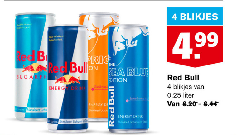 Red Bull   energiedrank folder aanbieding bij  Hoogvliet - details