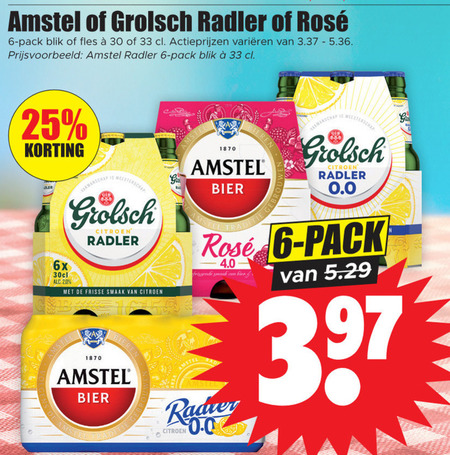 Amstel   radler bier folder aanbieding bij  Dirk - details