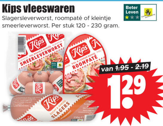 Kips   leverworst folder aanbieding bij  Dirk - details