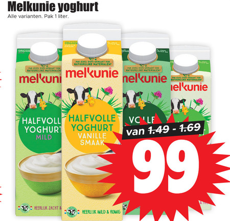 Melkunie   yoghurt folder aanbieding bij  Dirk - details