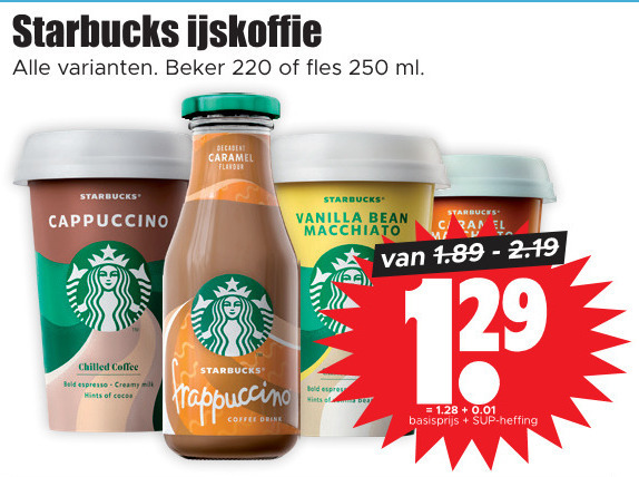 Starbucks   ijskoffie folder aanbieding bij  Dirk - details