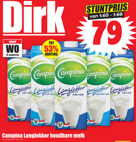 Campina   melk folder aanbieding bij  Dirk - details