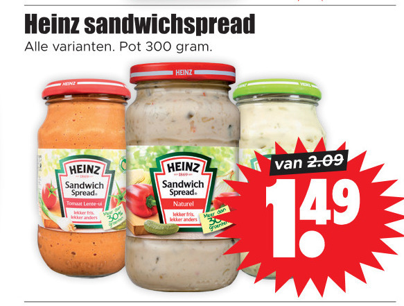 Heinz   sandwich spread folder aanbieding bij  Dirk - details