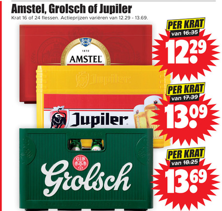 Amstel   krat bier folder aanbieding bij  Dirk - details