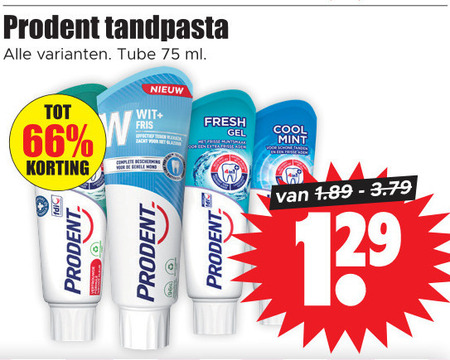 Prodent   tandpasta folder aanbieding bij  Dirk - details