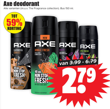 Axe   deodorant folder aanbieding bij  Dirk - details