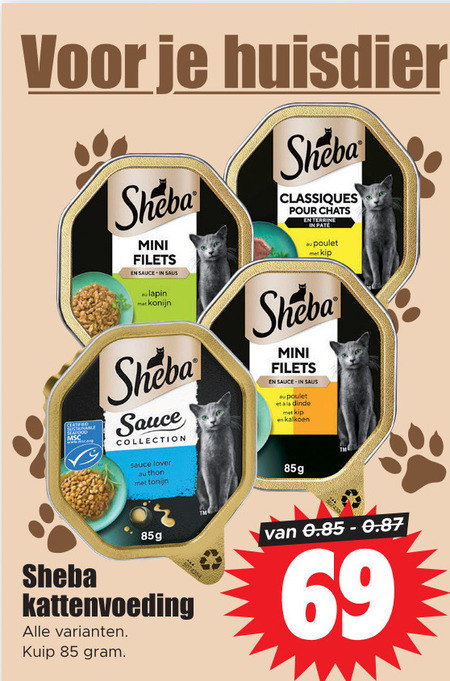 Sheba   kattenvoer folder aanbieding bij  Dirk - details