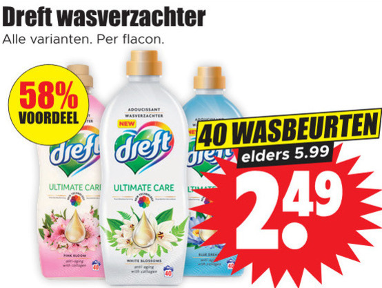 Dreft   wasverzachter folder aanbieding bij  Dirk - details