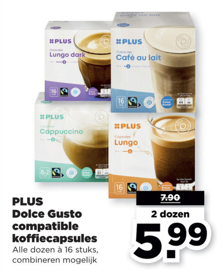 Plus Huismerk   dolce gusto capsules folder aanbieding bij  Plus Vandaag - details