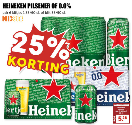 Heineken   blikje bier folder aanbieding bij  MCD Supermarkt Basis - details