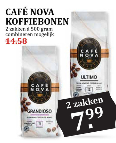 Cafe Nova   koffiebonen folder aanbieding bij  MCD Supermarkt Basis - details