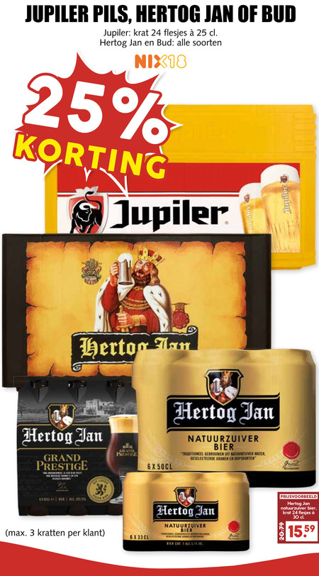 Hertog Jan   blikje bier, krat bier folder aanbieding bij  MCD Supermarkt Basis - details