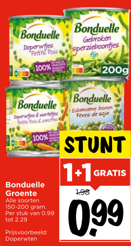 Bonduelle   groenteconserven folder aanbieding bij  Vomar - details