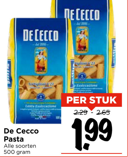 De Cecco   pasta folder aanbieding bij  Vomar - details