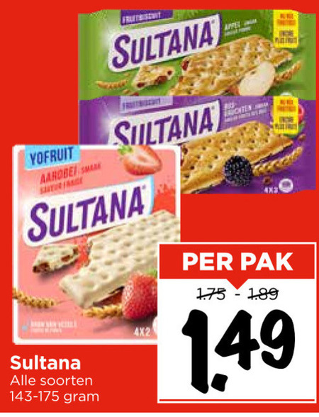 Sultana   fruitbiscuit folder aanbieding bij  Vomar - details