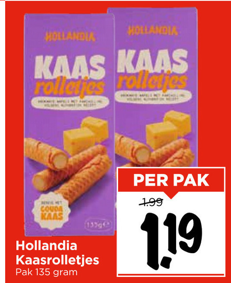 Hollandia   kaaszoutjes folder aanbieding bij  Vomar - details