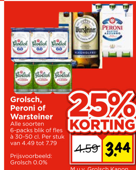 Grolsch   blikje bier folder aanbieding bij  Vomar - details