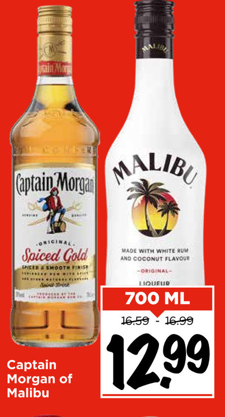 Captain Morgan   likeur, rum folder aanbieding bij  Vomar - details