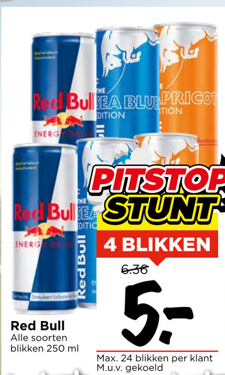 Red Bull   energiedrank folder aanbieding bij  Vomar - details