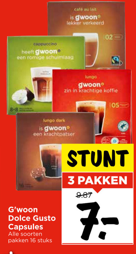 Gwoon   dolce gusto capsules folder aanbieding bij  Vomar - details