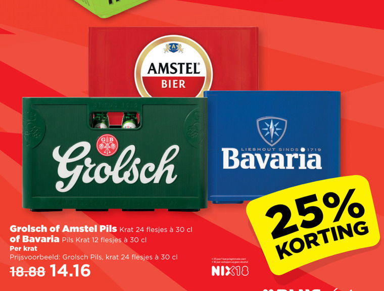 Grolsch   krat bier folder aanbieding bij  Plus Vandaag - details