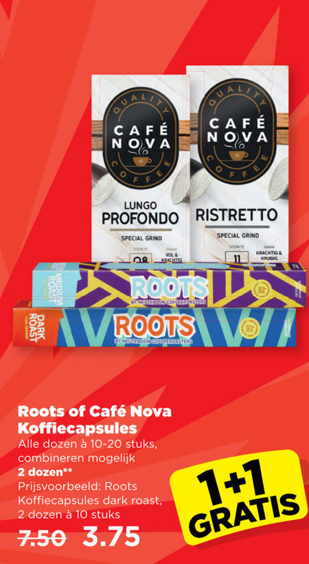 Roots   koffiecups folder aanbieding bij  Plus - details