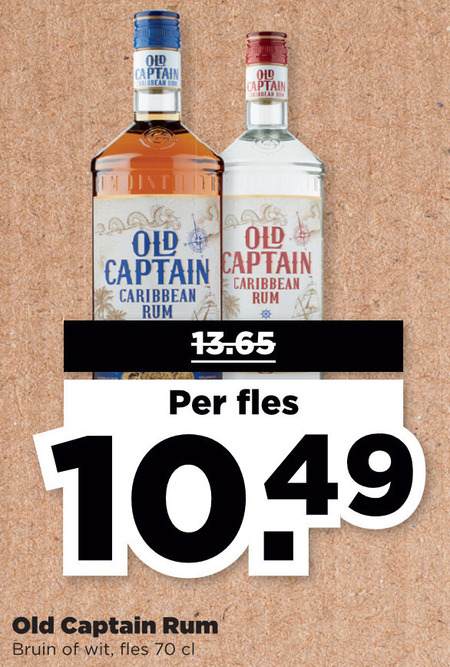 Old Captain   rum folder aanbieding bij  Plus - details