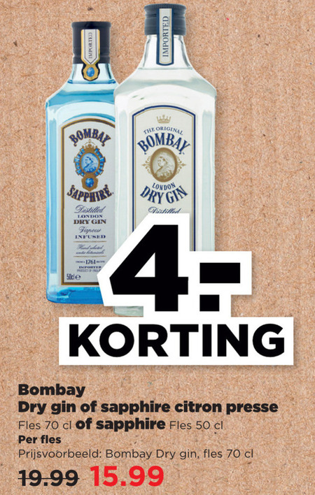 Bombay Sapphire   gin folder aanbieding bij  Plus - details