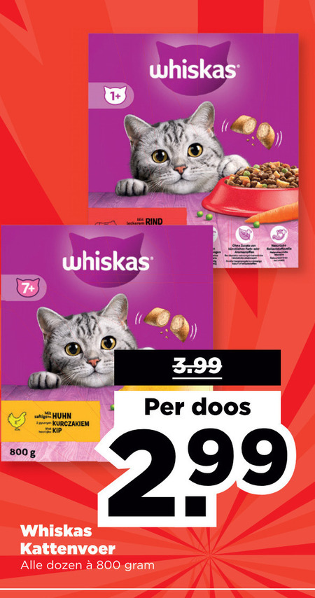 Whiskas   kattenvoer folder aanbieding bij  Plus - details