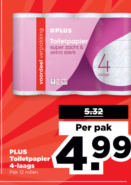 Plus Huismerk   toiletpapier folder aanbieding bij  Plus - details