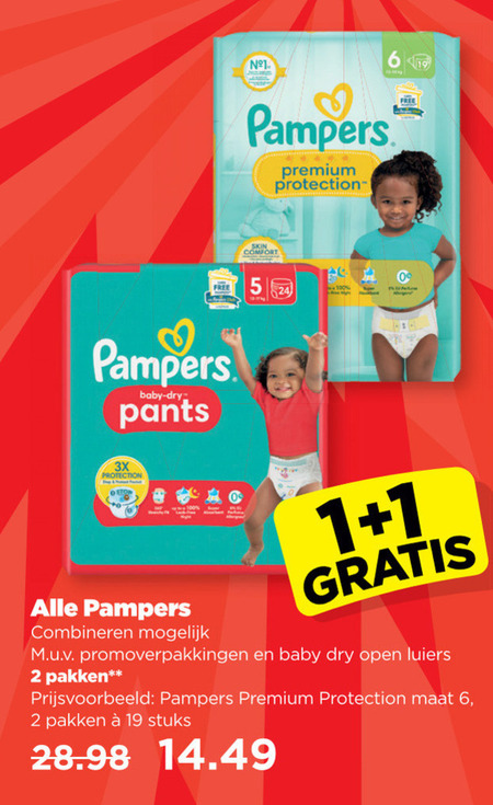 Pampers   luierbroekjes, luiers folder aanbieding bij  Plus - details