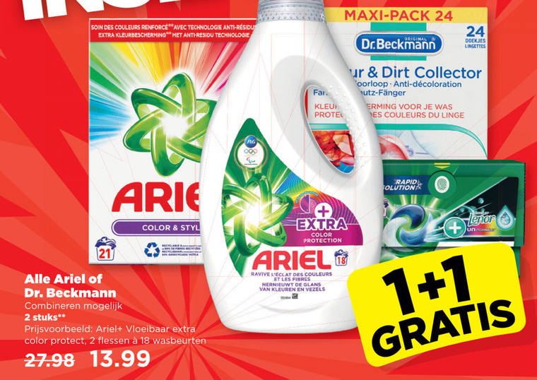 Ariel   wasmiddel folder aanbieding bij  Plus - details