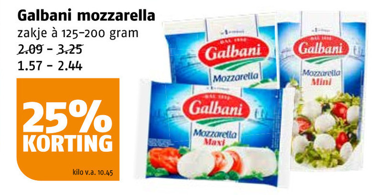 Galbani   mozzarella folder aanbieding bij  Poiesz - details