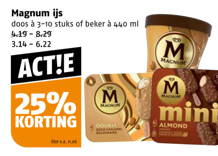 Magnum   ijsspecialiteit, ijslollies folder aanbieding bij  Poiesz - details