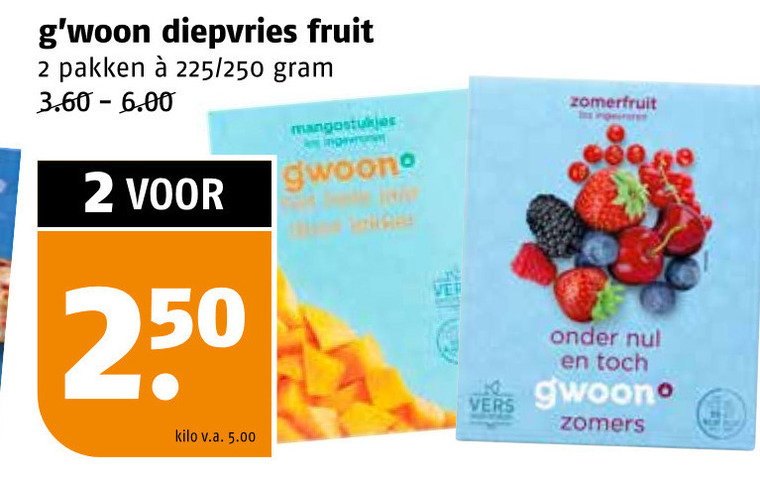 Gwoon   diepvriesfruit folder aanbieding bij  Poiesz - details