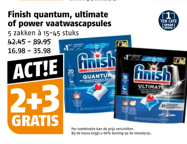 Finish   vaatwasmiddel folder aanbieding bij  Poiesz - details