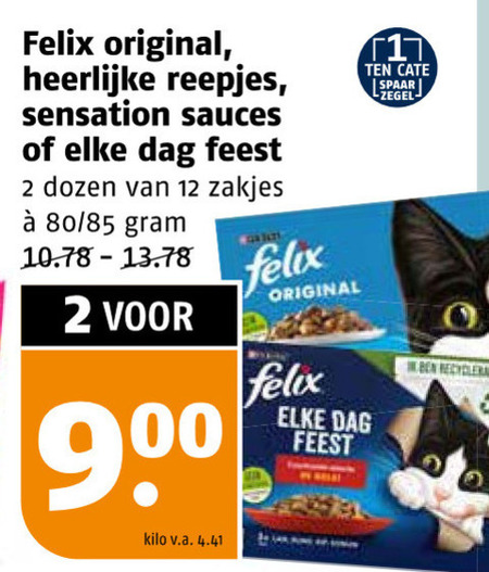 Felix   kattenvoer folder aanbieding bij  Poiesz - details