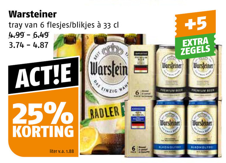 Warsteiner   blikje bier folder aanbieding bij  Poiesz - details