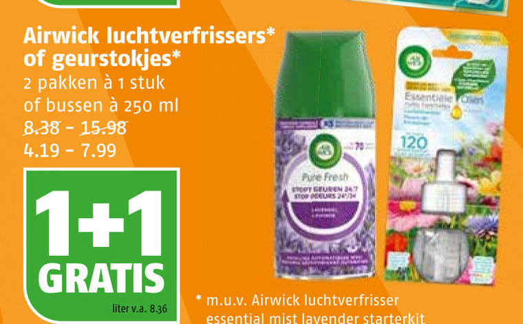 Airwick   luchtverfrisser folder aanbieding bij  Poiesz - details