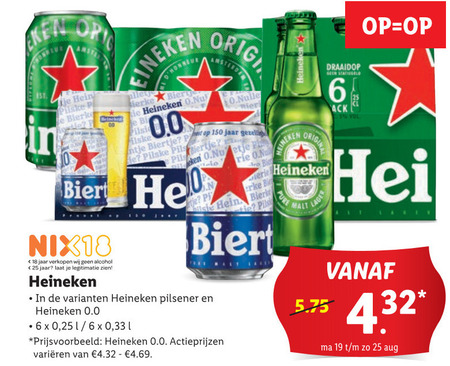 Heineken   blikje bier folder aanbieding bij  Lidl - details