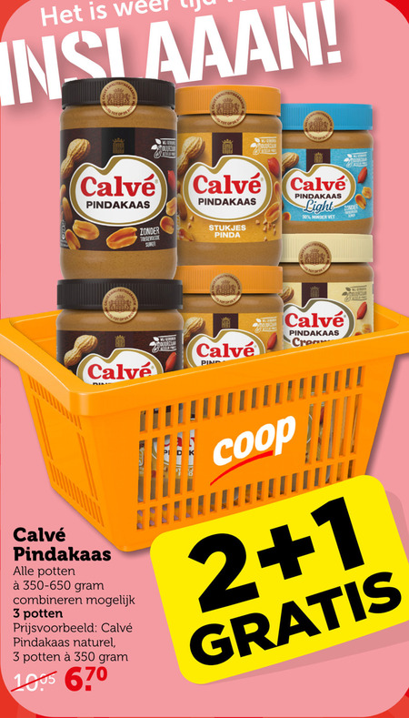 Calve   pindakaas folder aanbieding bij  Coop - details