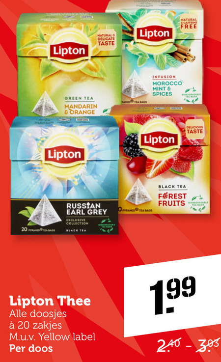 Lipton   thee folder aanbieding bij  Coop - details